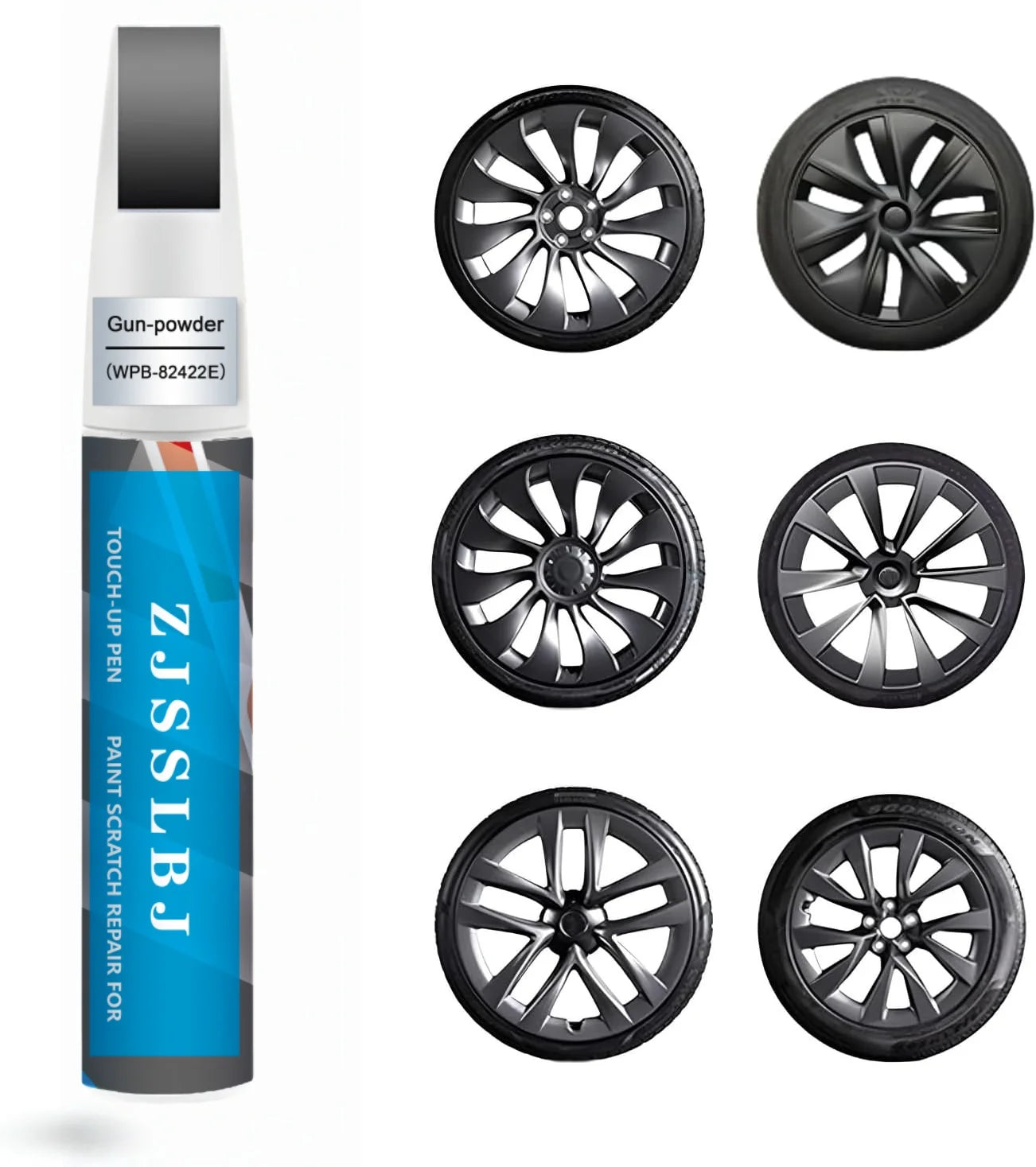 Tesla Touch-Up Paint Kit (Model 3/Y/S/X) – 2-in-1 Pen & Brush Scratch Repair, Color-Matched 12ml