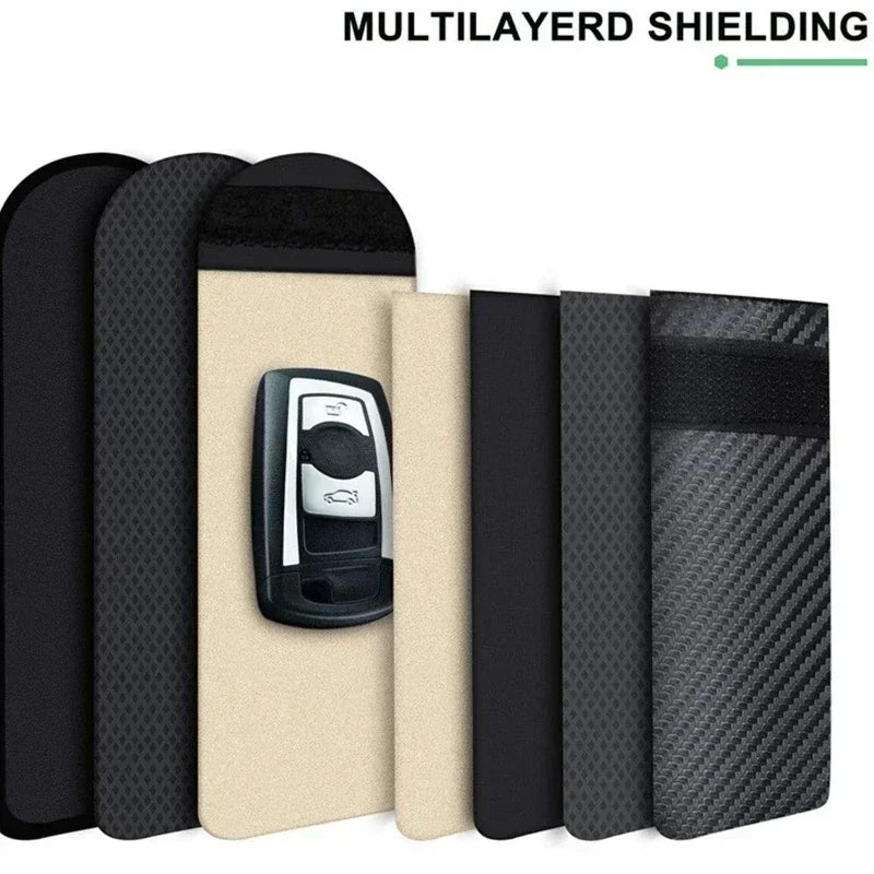 Anti-theft Key Signal Blocker Pouch – RFID Shielding Case for Keyless Entry Car Key Fobs & Cards