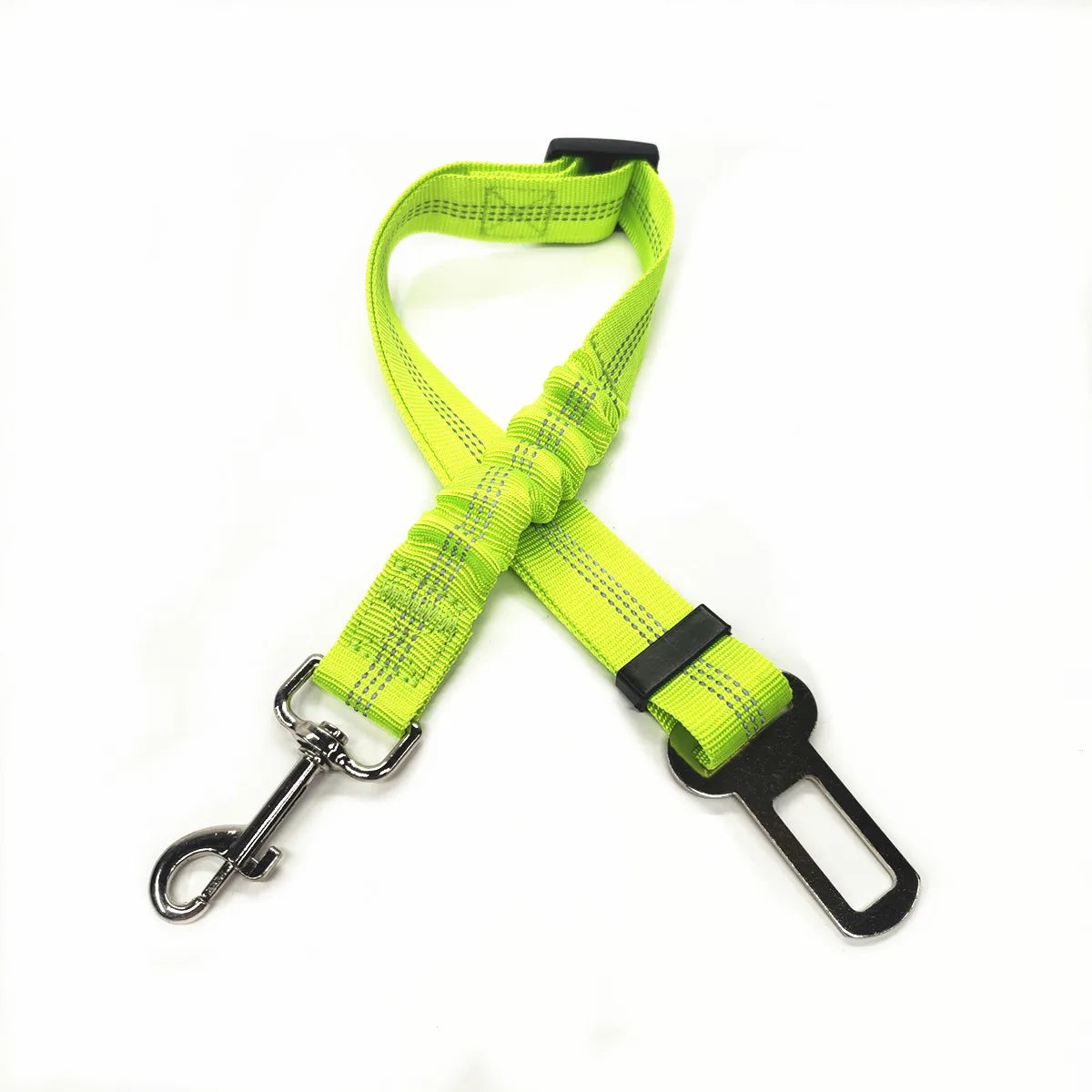 Adjustable Dog Car Seat Belt Harness – Reflective Nylon with Cushioned Comfort & Elastic Safety Clip for All Breeds