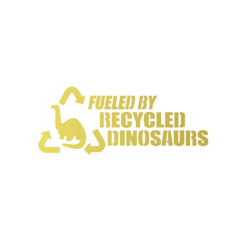 "Fueled By Recycled Dinosaurs" 4x4 Off-Road Vinyl Decal – Funny Die-Cut Car Window Sticker (19×8cm)