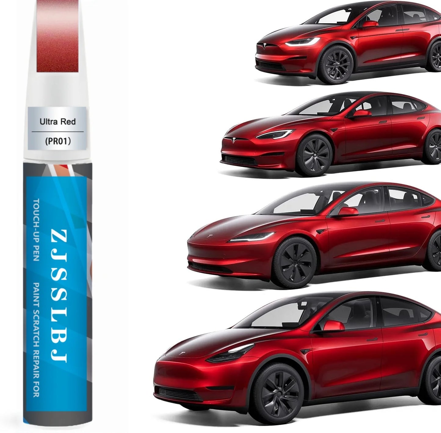 Tesla Touch-Up Paint Kit (Model 3/Y/S/X) – 2-in-1 Pen & Brush Scratch Repair, Color-Matched 12ml
