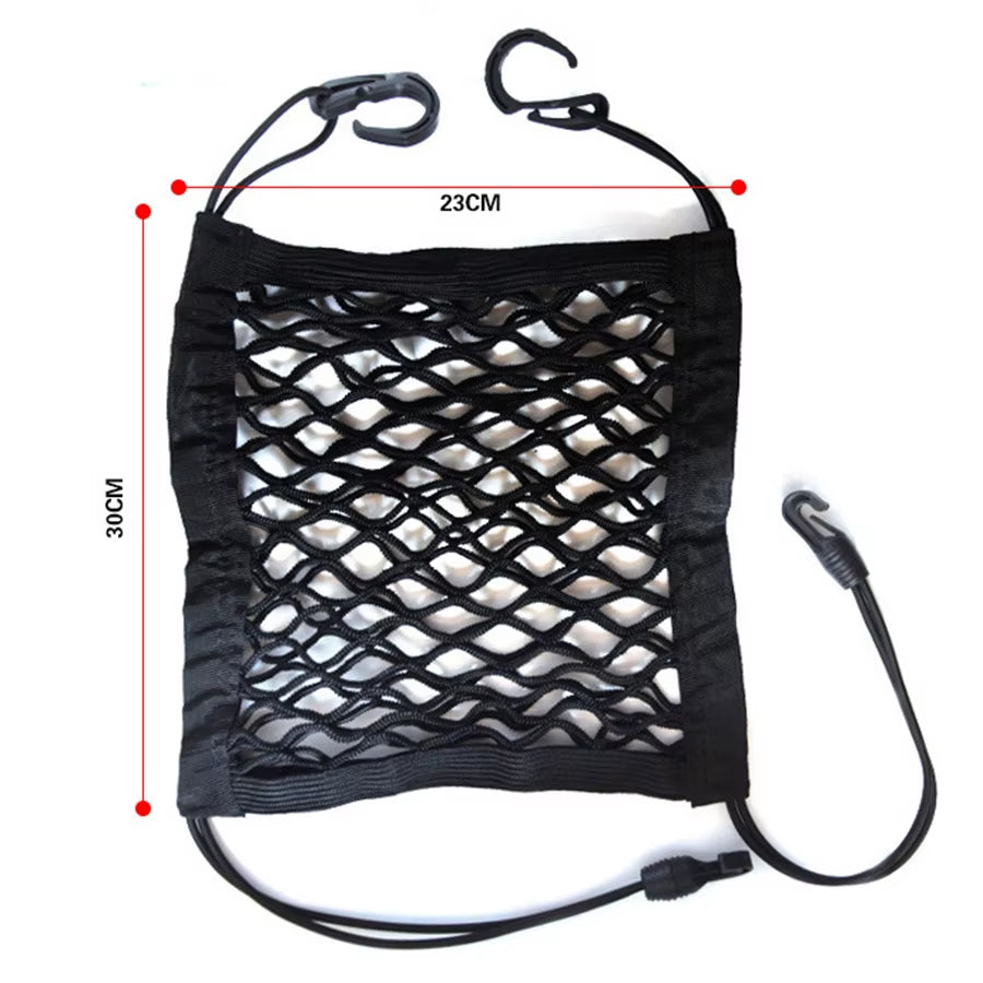 Adjustable Pet Car Barrier & Safety Mesh – Dog Back Seat Guard with Storage Bag for SUVs, Wagons & Hatchbacks