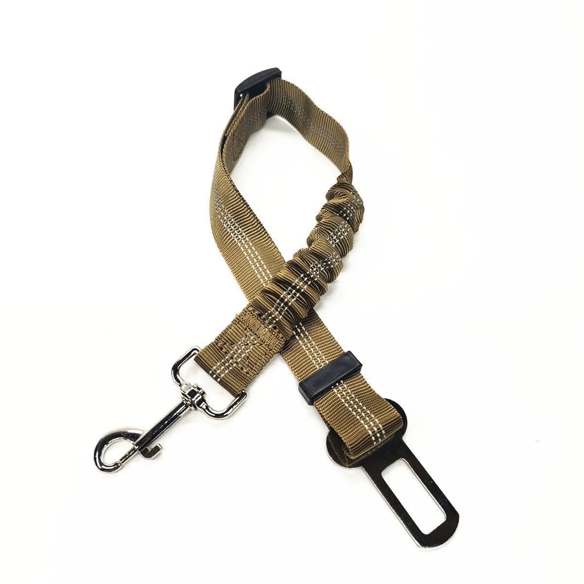 Adjustable Dog Car Seat Belt Harness – Reflective Nylon with Cushioned Comfort & Elastic Safety Clip for All Breeds