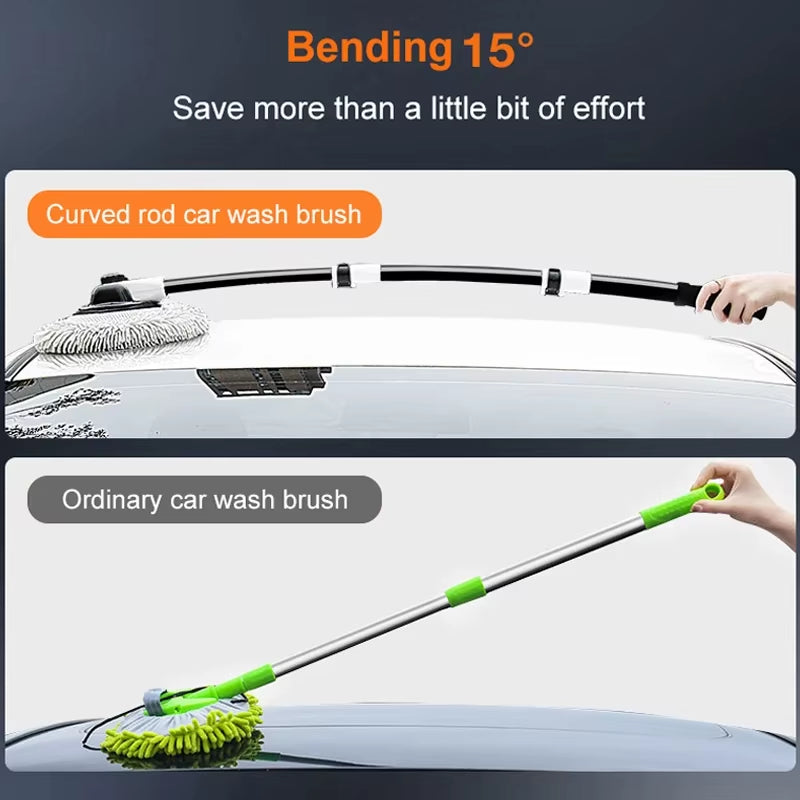 Telescoping Car Wash Brush – Soft Chenille Mop with Extendable Handle & 360° Rotating Head