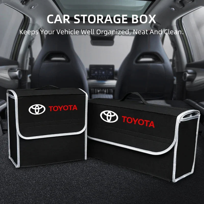 Foldable Felt Car Trunk Organizer – Collapsible Storage Box (Fits Toyota Corolla, Camry, RAV4, Yaris, Hilux & More)