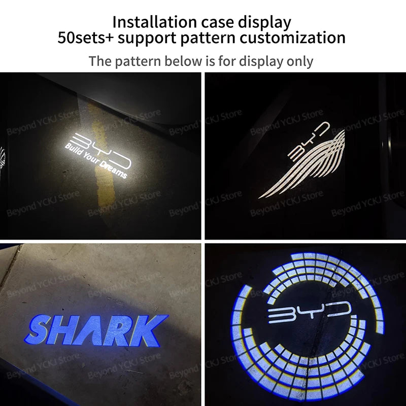 BYD Shark 6 2024–2026 LED Door Puddle Lights – Laser HD Ghost Shadow Projection Welcome Lamp (Set of 2)