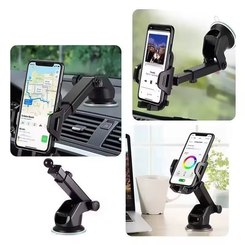 Universal Suction Cup Car Phone Holder – 360° Adjustable Dashboard & Windscreen Mount for iPhone, Samsung & More