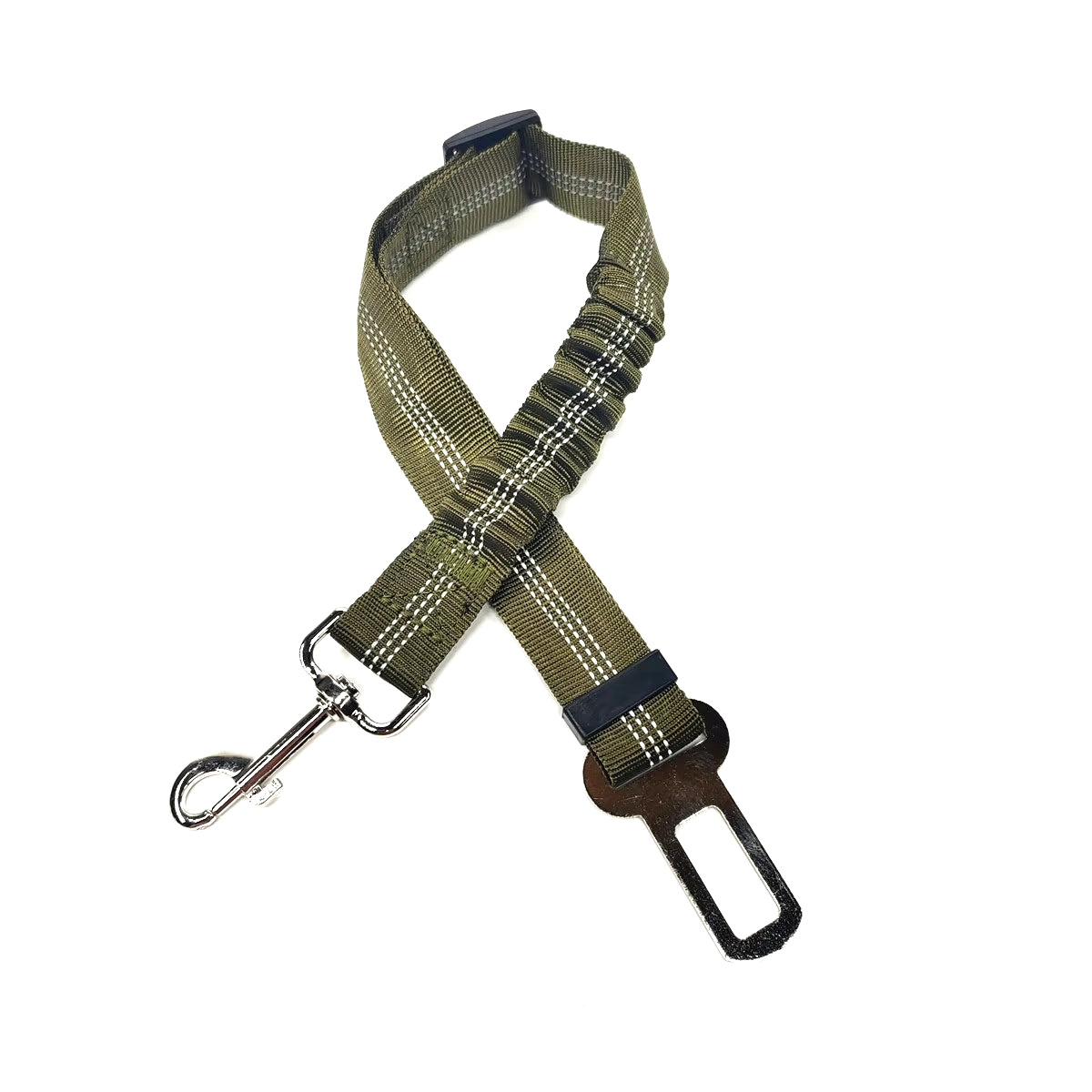 Adjustable Dog Car Seat Belt Harness – Reflective Nylon with Cushioned Comfort & Elastic Safety Clip for All Breeds