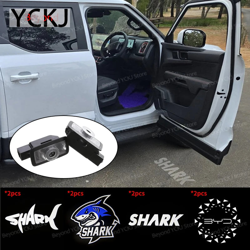 BYD Shark 6 2024–2026 LED Door Puddle Lights – Laser HD Ghost Shadow Projection Welcome Lamp (Set of 2)