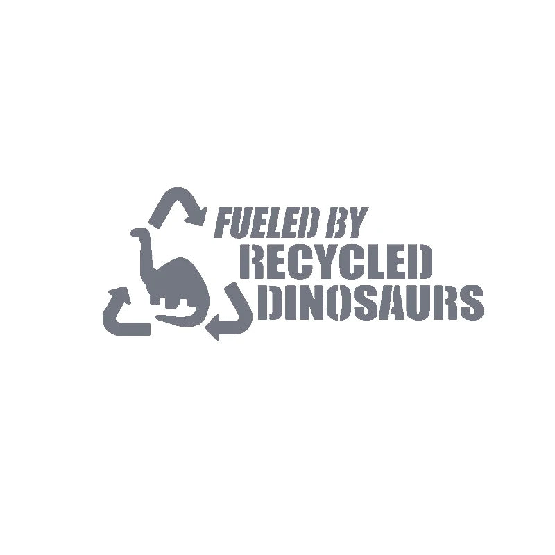 "Fueled By Recycled Dinosaurs" 4x4 Off-Road Vinyl Decal – Funny Die-Cut Car Window Sticker (19×8cm)