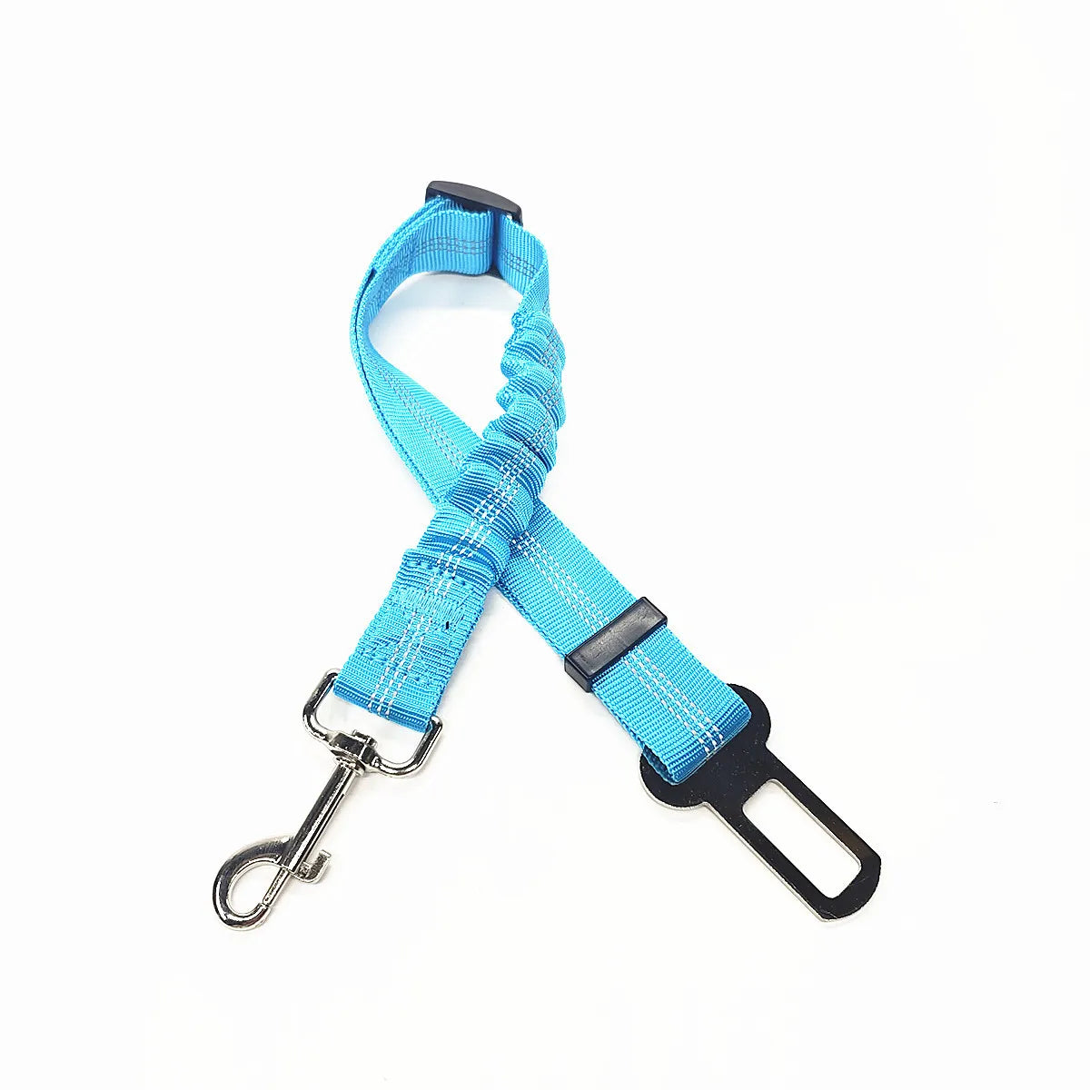 Adjustable Dog Car Seat Belt Harness – Reflective Nylon with Cushioned Comfort & Elastic Safety Clip for All Breeds
