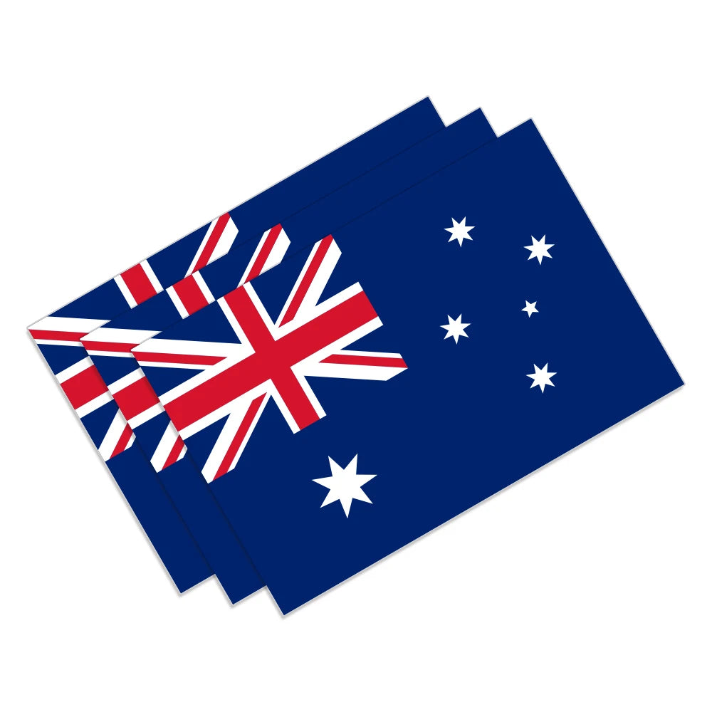 Australian Flag Car Stickers (3-Pack) – Waterproof PVC Decals for Car, Motorcycle & Helmet