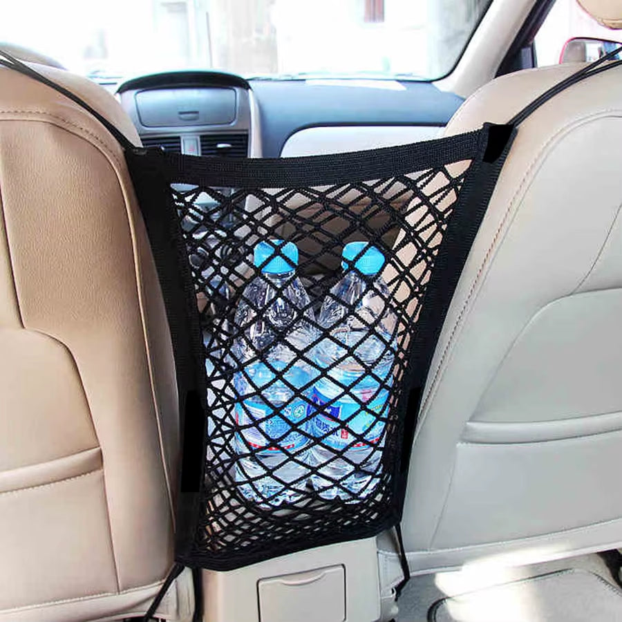 Adjustable Pet Car Barrier & Safety Mesh – Dog Back Seat Guard with Storage Bag for SUVs, Wagons & Hatchbacks