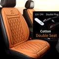 12V–24V Heated Car Seat Cover – 25W Fast-Heating Flannel Seat Warmer for Cold Mornings, Universal Fit
