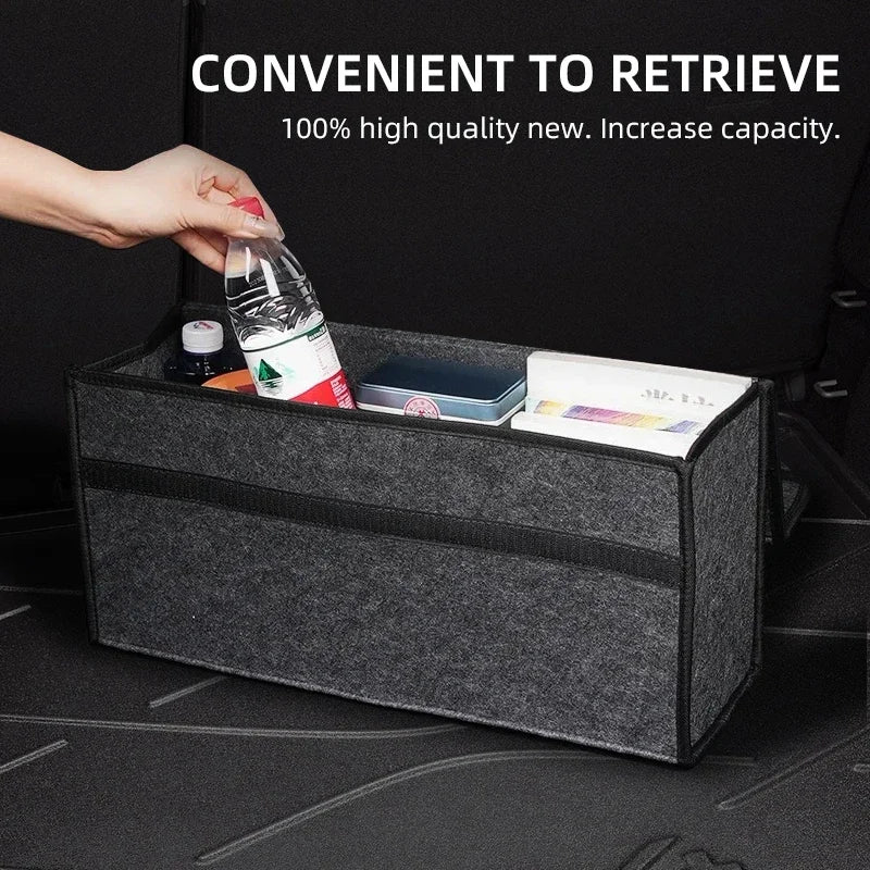 Foldable Felt Car Trunk Organizer – Collapsible Storage Box (Fits Toyota Corolla, Camry, RAV4, Yaris, Hilux & More)