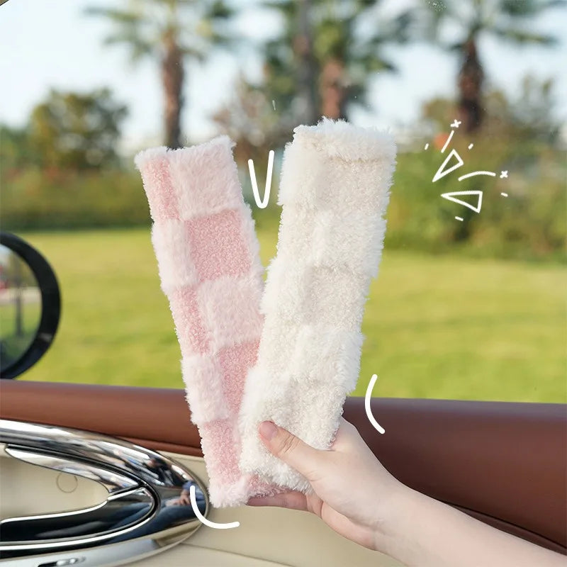 Cute Cartoon Plush Seat Belt Cover – Soft Shoulder Strap Pad for Kids (1pc)