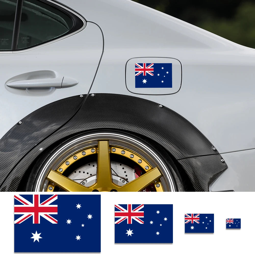 Australian Flag Car Stickers (3-Pack) – Waterproof PVC Decals for Car, Motorcycle & Helmet