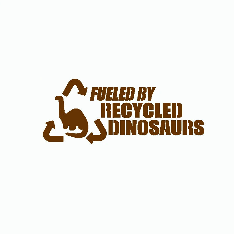 "Fueled By Recycled Dinosaurs" 4x4 Off-Road Vinyl Decal – Funny Die-Cut Car Window Sticker (19×8cm)