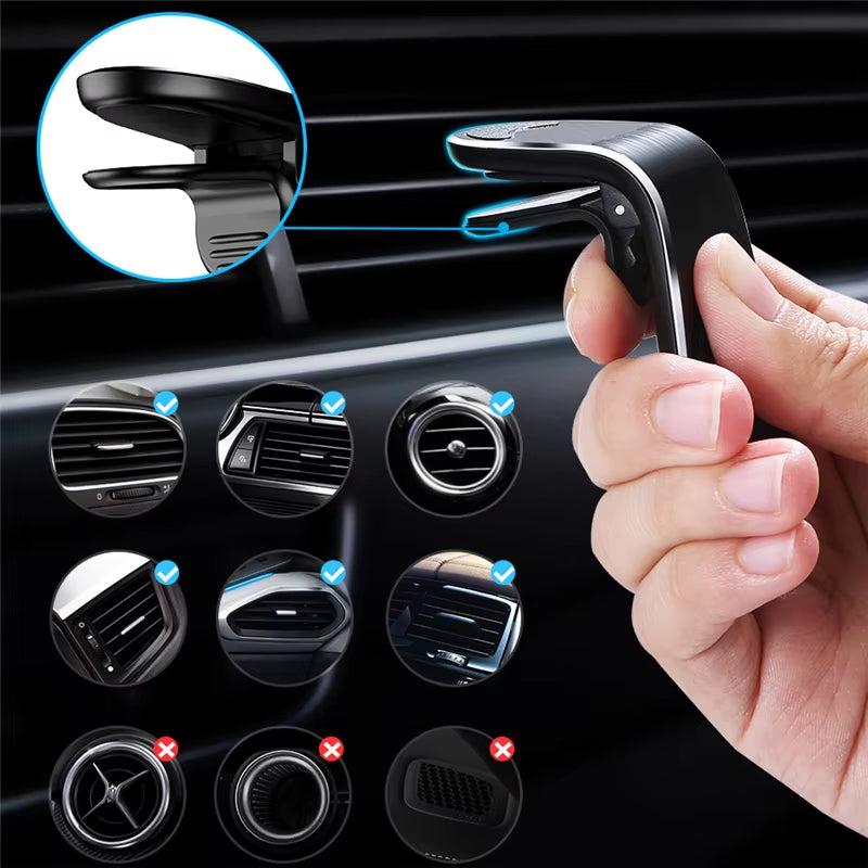 Magnetic Air Vent Car Phone Holder MagSafe Compatible – 360° Rotating Clip Phone Mount 