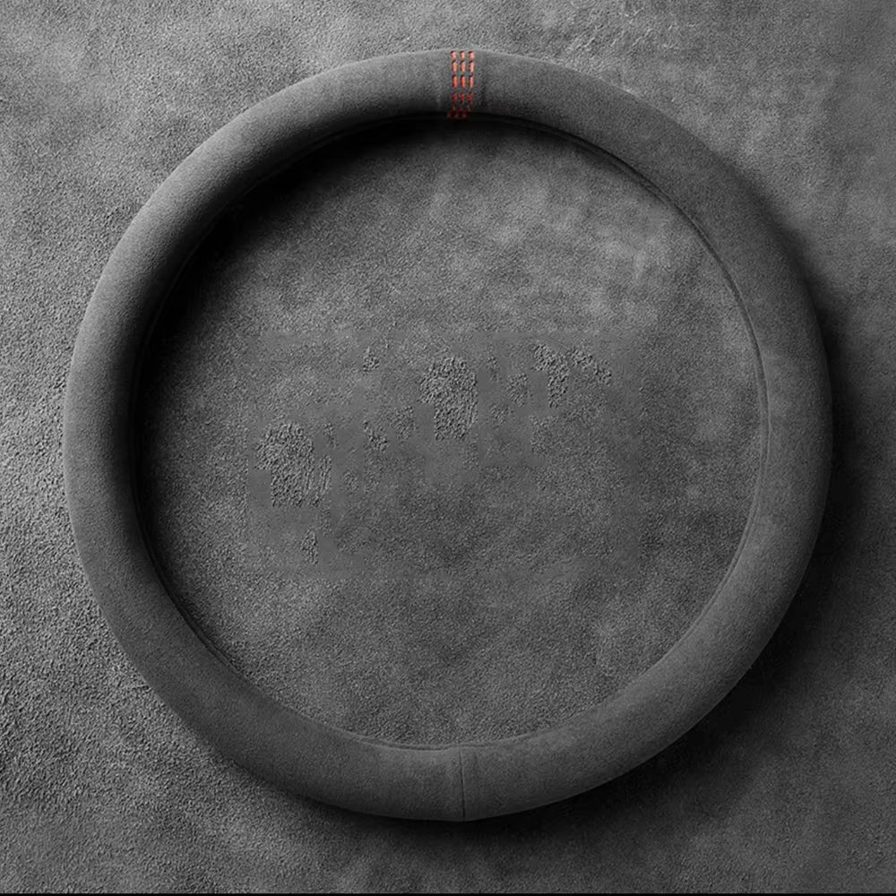 Suede Steering Wheel Cover – Universal 37–38cm Breathable Anti-Slip Wrap