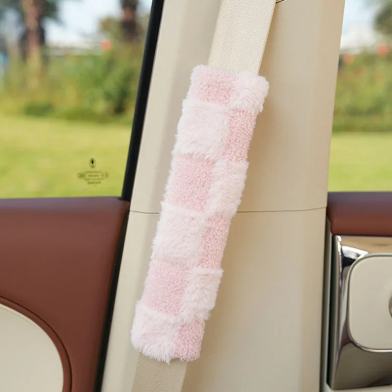 Cute Cartoon Plush Seat Belt Cover – Soft Shoulder Strap Pad for Kids (1pc)