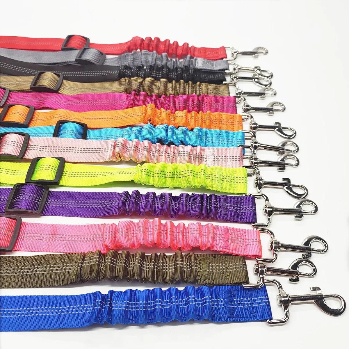 Adjustable Dog Car Seat Belt Harness – Reflective Nylon with Cushioned Comfort & Elastic Safety Clip for All Breeds