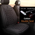 12V–24V Heated Car Seat Cover – 25W Fast-Heating Flannel Seat Warmer for Cold Mornings, Universal Fit