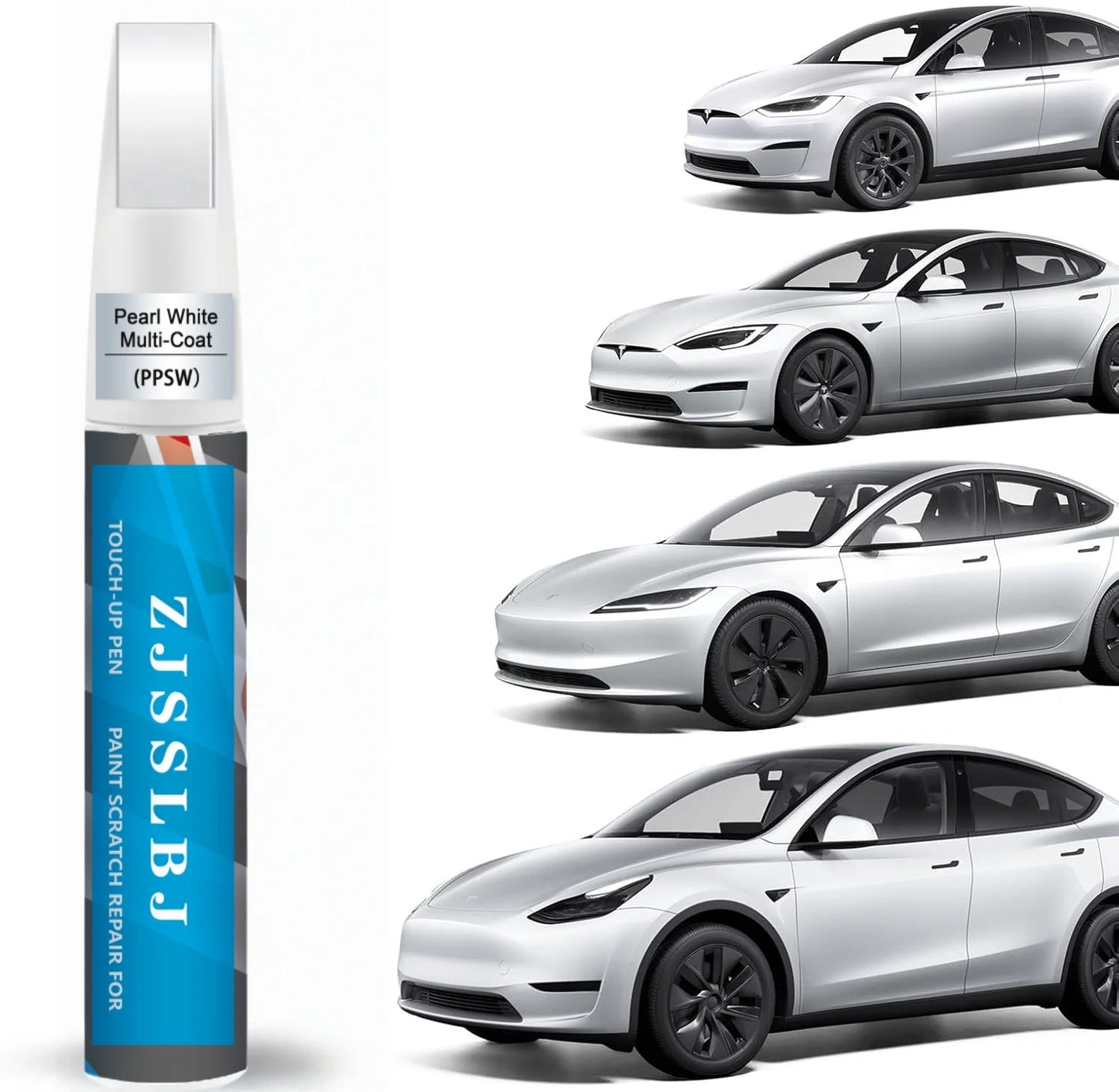 Tesla Touch-Up Paint Kit (Model 3/Y/S/X) – 2-in-1 Pen & Brush Scratch Repair, Color-Matched 12ml