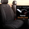 12V–24V Heated Car Seat Cover – 25W Fast-Heating Flannel Seat Warmer for Cold Mornings, Universal Fit