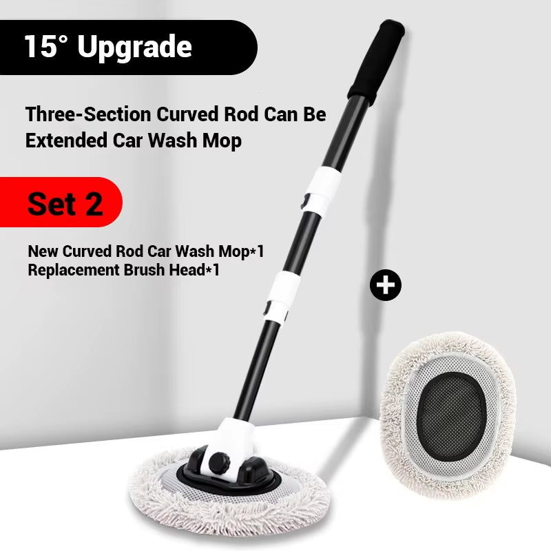 Telescoping Car Wash Brush – Soft Chenille Mop with Extendable Handle & 360° Rotating Head