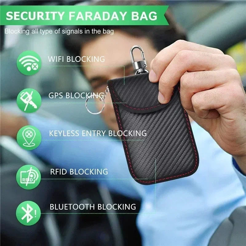 Anti-theft Key Signal Blocker Pouch – RFID Shielding Case for Keyless Entry Car Key Fobs & Cards