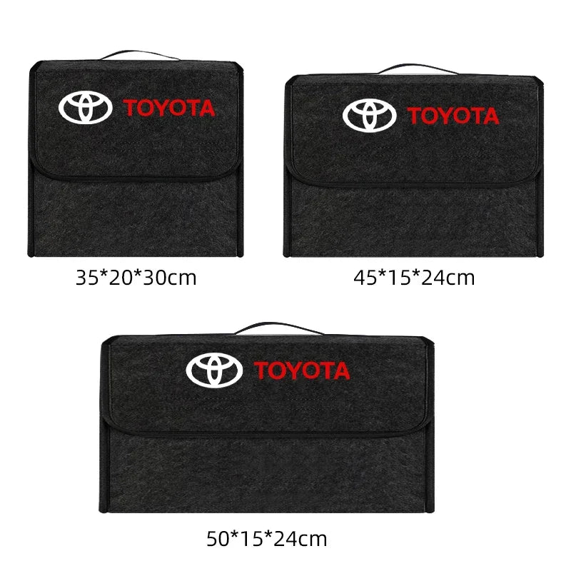 Foldable Felt Car Trunk Organizer – Collapsible Storage Box (Fits Toyota Corolla, Camry, RAV4, Yaris, Hilux & More)