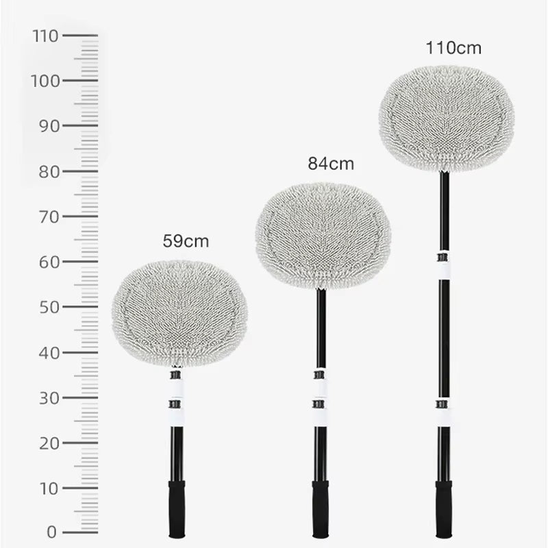 Telescoping Car Wash Brush – Soft Chenille Mop with Extendable Handle & 360° Rotating Head