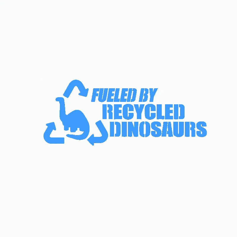 "Fueled By Recycled Dinosaurs" 4x4 Off-Road Vinyl Decal – Funny Die-Cut Car Window Sticker (19×8cm)