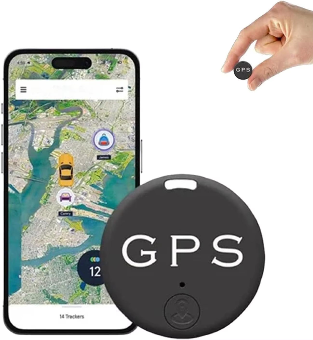 Mini GPS Bluetooth Anti-Loss Tracker – Coin-Sized Magnetic Vehicle & Asset Locator with 6-Month Battery Life
