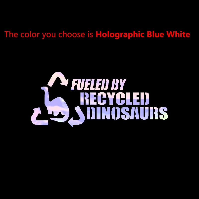 "Fueled By Recycled Dinosaurs" 4x4 Off-Road Vinyl Decal – Funny Die-Cut Car Window Sticker (19×8cm)