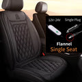 12V–24V Heated Car Seat Cover – 25W Fast-Heating Flannel Seat Warmer for Cold Mornings, Universal Fit