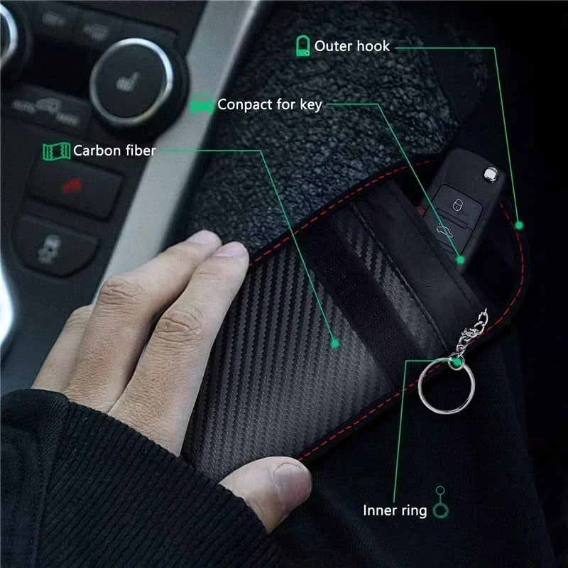 Anti-theft Key Signal Blocker Pouch – RFID Shielding Case for Keyless Entry Car Key Fobs & Cards