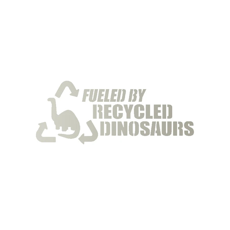 "Fueled By Recycled Dinosaurs" 4x4 Off-Road Vinyl Decal – Funny Die-Cut Car Window Sticker (19×8cm)