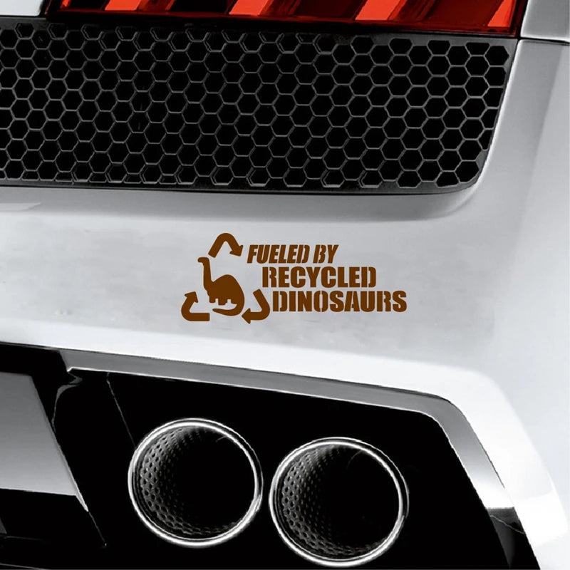 "Fueled By Recycled Dinosaurs" 4x4 Off-Road Vinyl Decal – Funny Die-Cut Car Window Sticker (19×8cm)