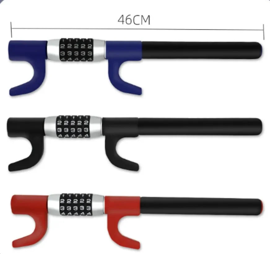 Alloy Steel Combination Steering Wheel Lock – Universal Anti-Theft Security Lock for All Cars