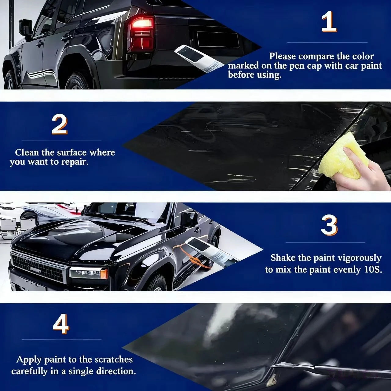 Tesla Touch-Up Paint Kit (Model 3/Y/S/X) – 2-in-1 Pen & Brush Scratch Repair, Color-Matched 12ml