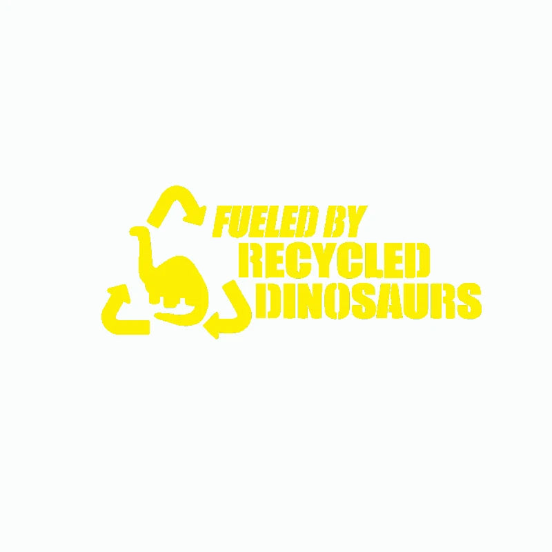"Fueled By Recycled Dinosaurs" 4x4 Off-Road Vinyl Decal – Funny Die-Cut Car Window Sticker (19×8cm)